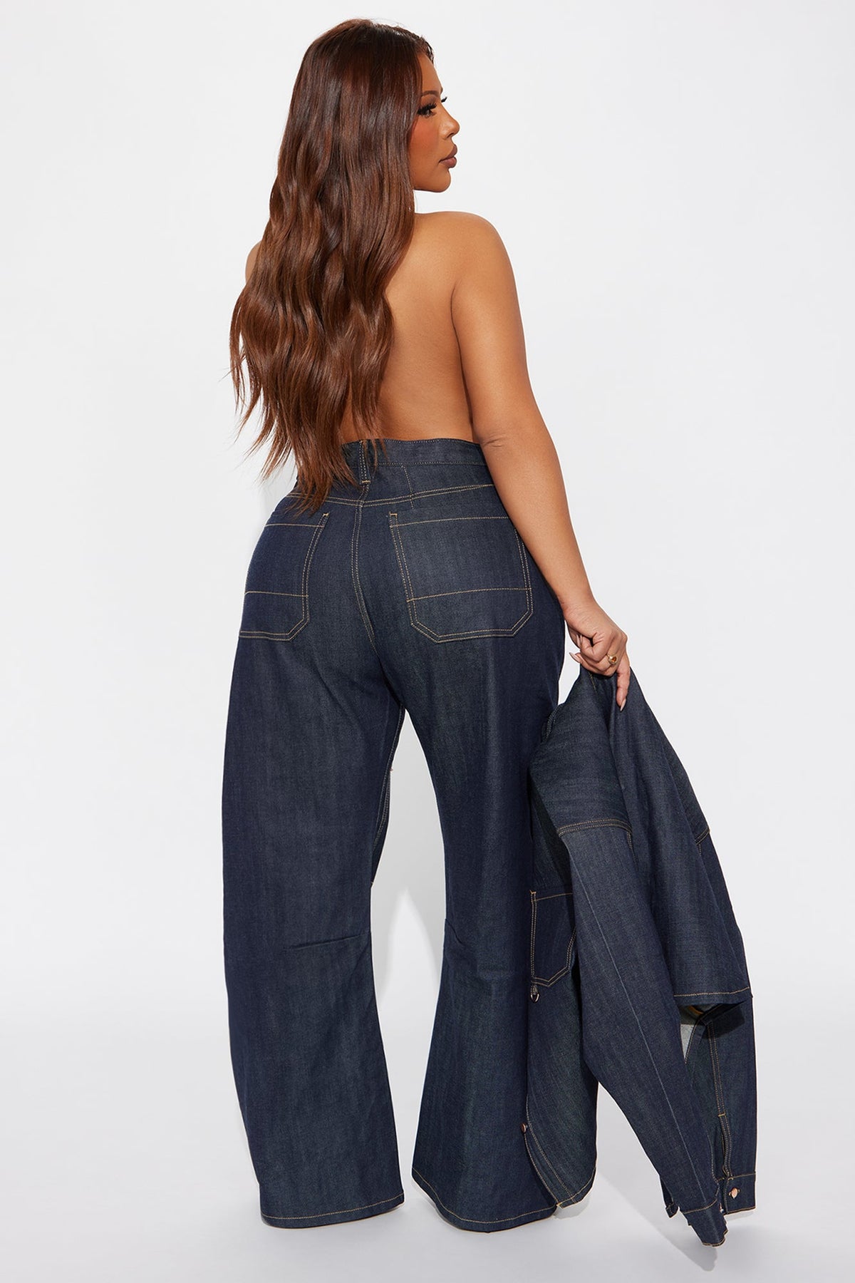 Premium Selvedge Utility Straight Leg Jeans - Dark Denim