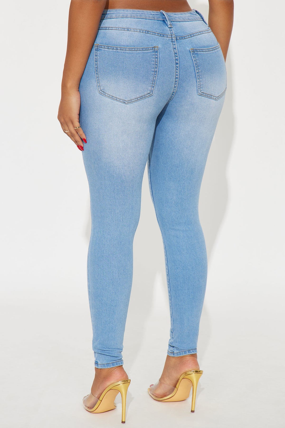 She's Fire Stretch Skinny Jeans - Light Wash
