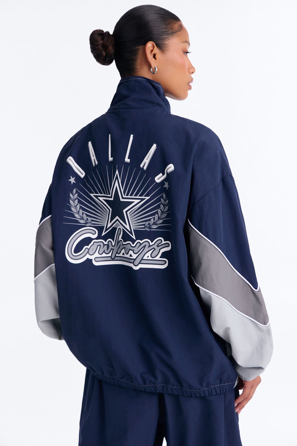 NFL Cowboys Windbreaker Zip Up Jacket - Navy