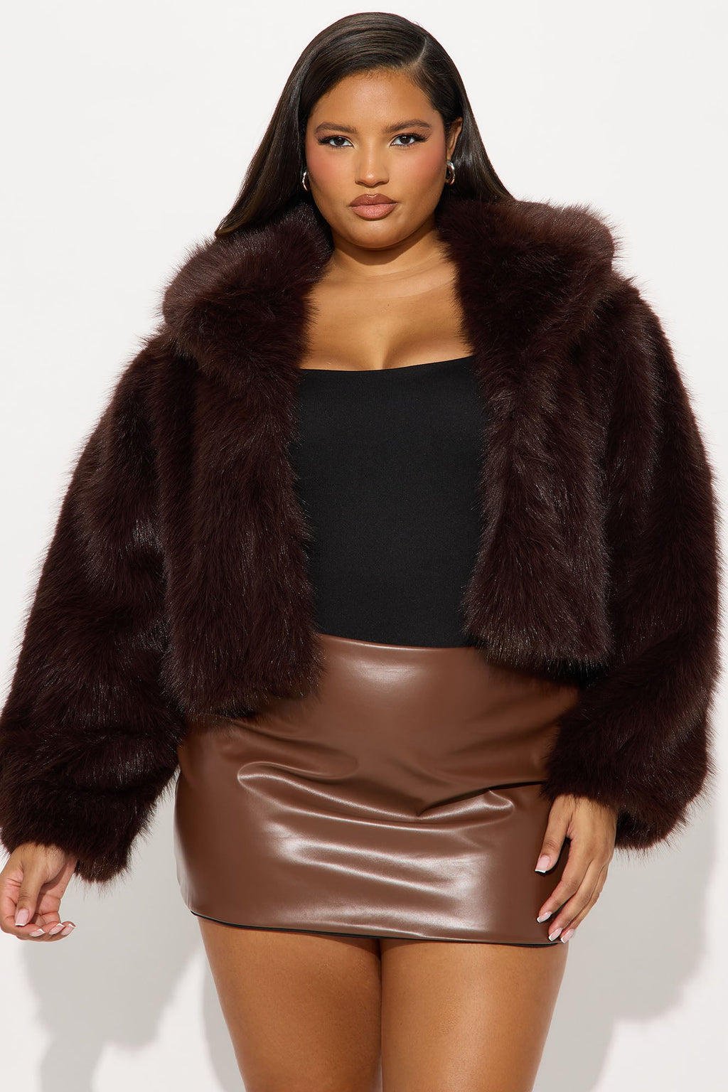 That's Luxe Faux Fur Coat - Chocolate