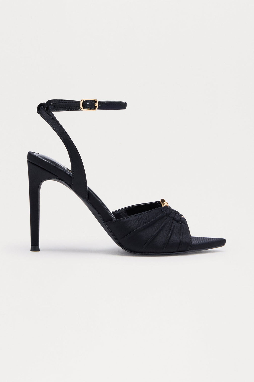 Jasmira Hardware Ankle Strap Heels - Black