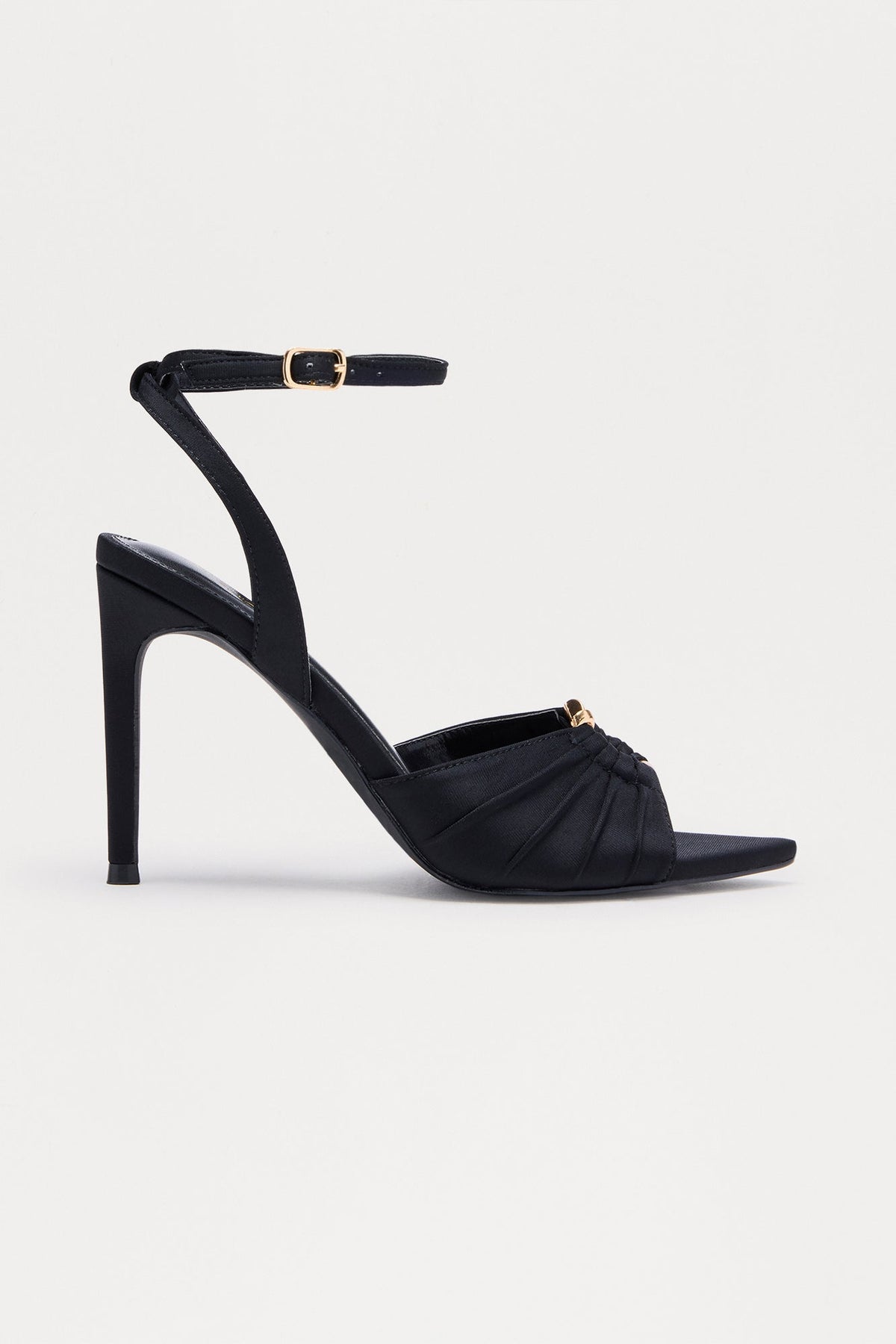 Jasmira Hardware Ankle Strap Heels - Black
