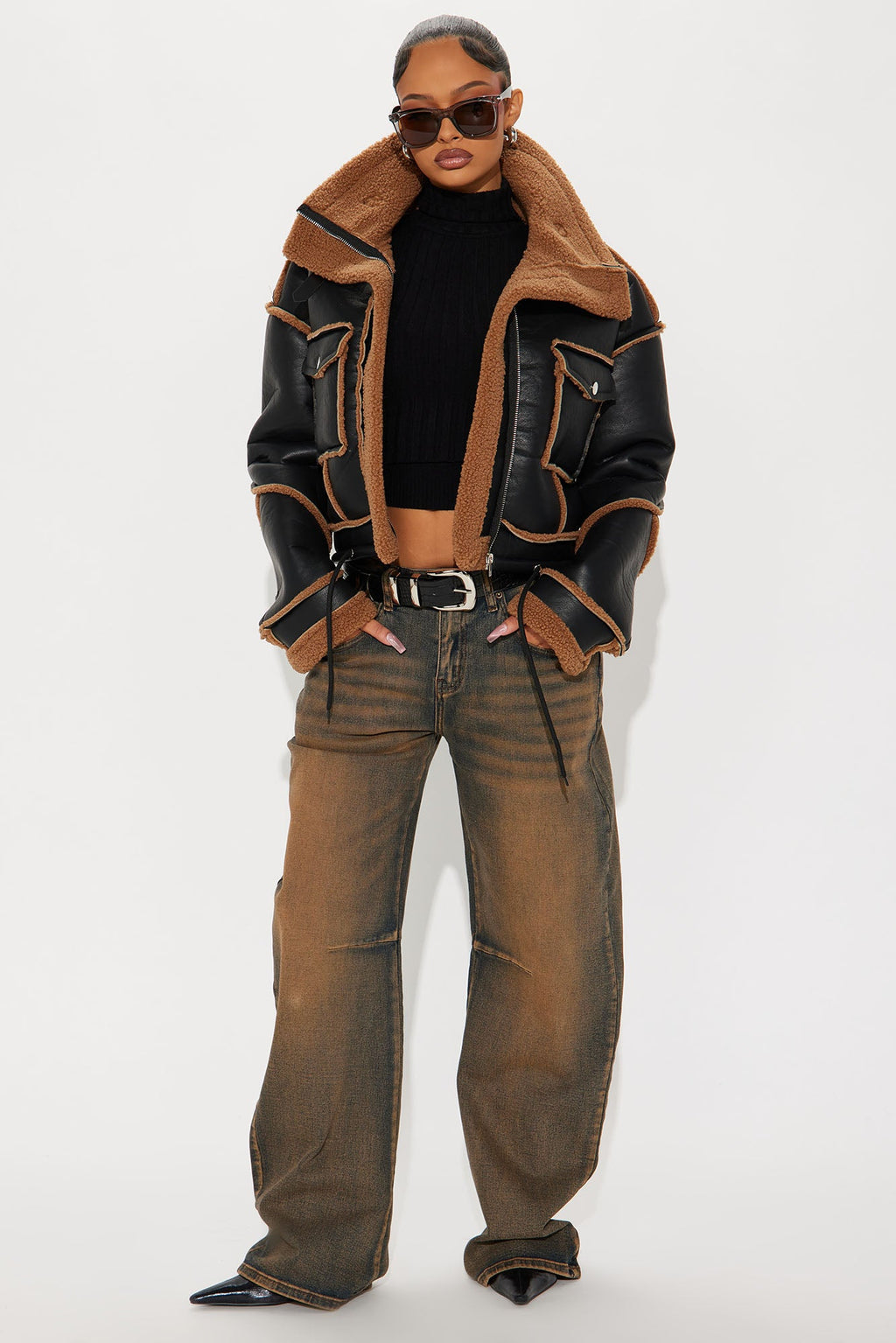 Out and About Shearling Jacket - Black