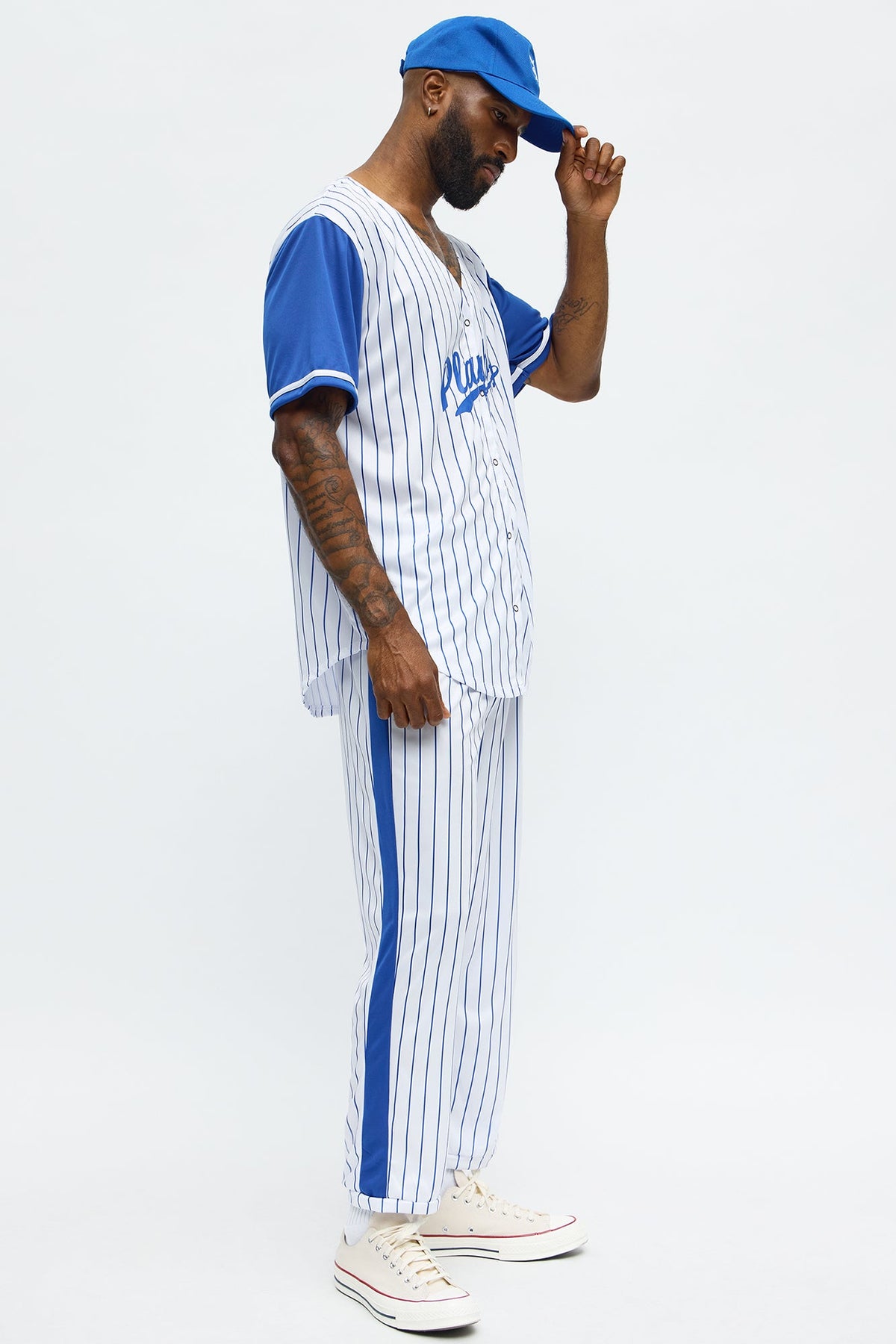 Playboy Baseball Player Costume - White/Blue