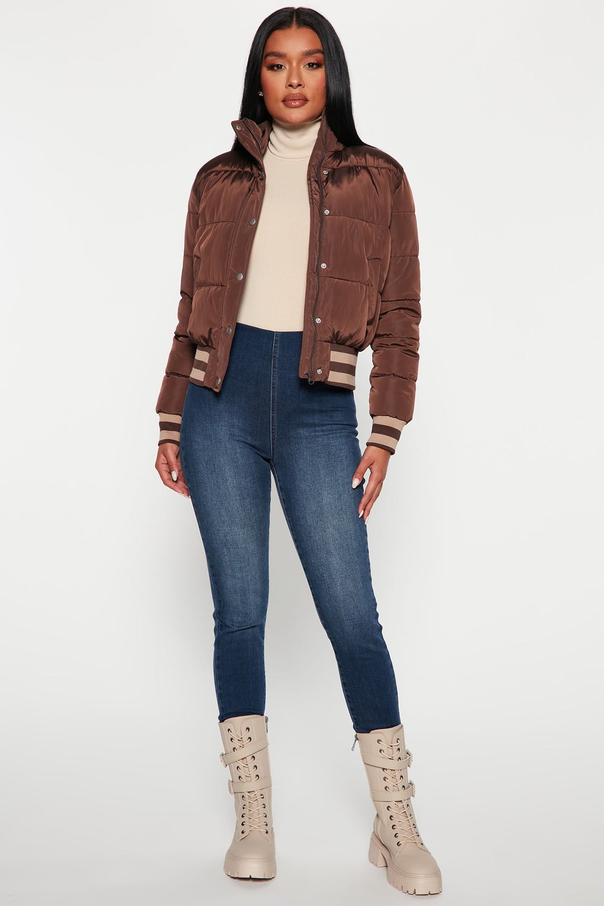 Mrs. Jackson Puffer Jacket - Chocolate