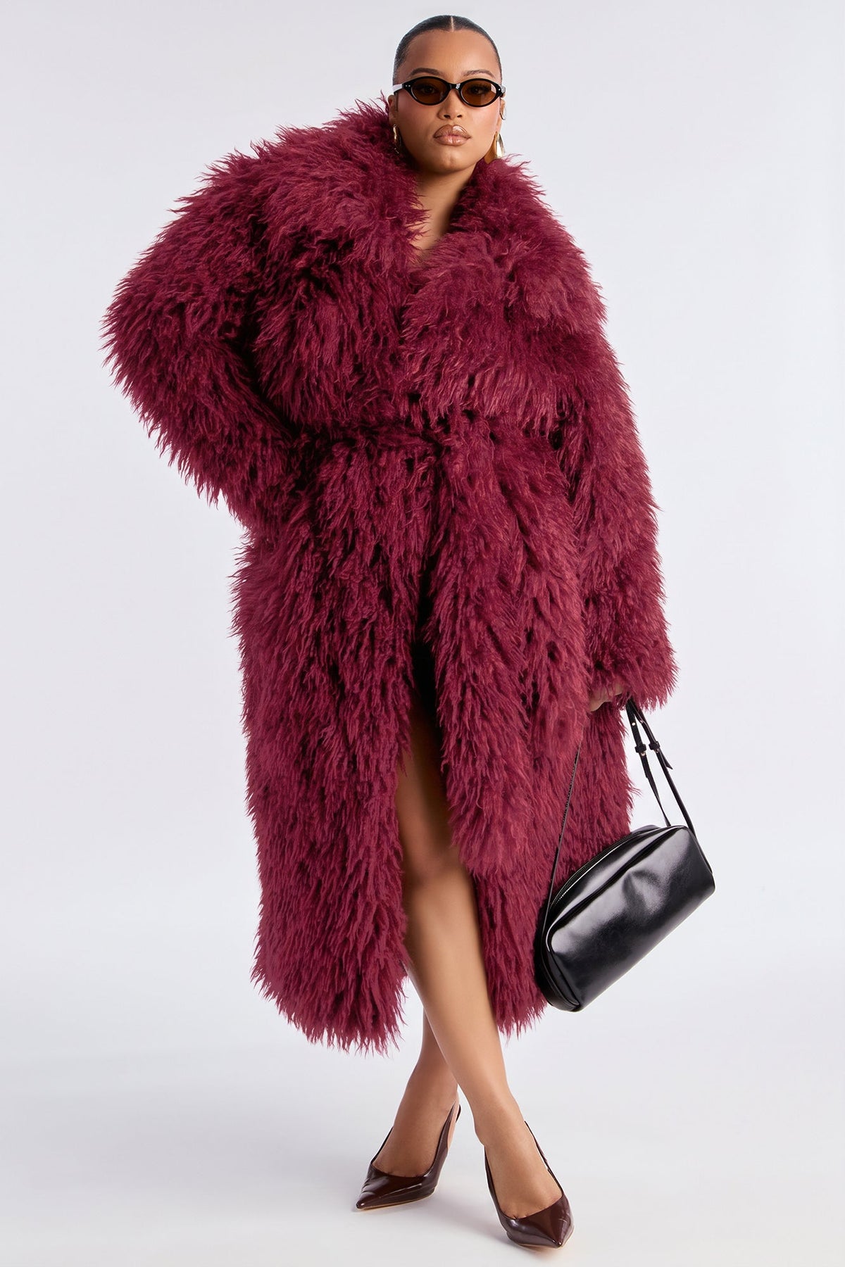 Glamour Rush Faux Fur Coat - Magenta