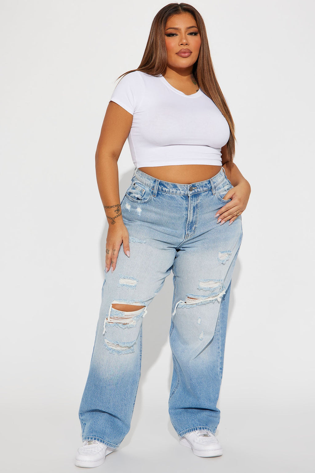 On Trend 90's Baggy Jeans - Light Wash