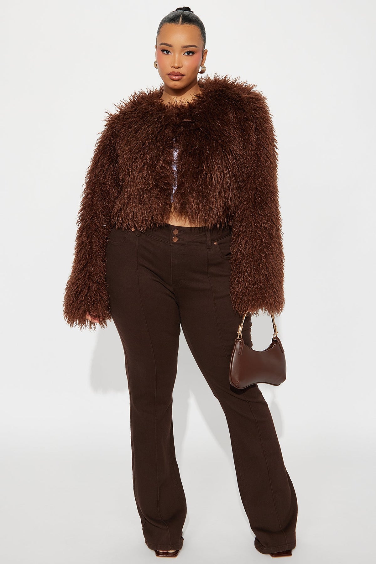 Sydney Faux Fur Coat - Brown