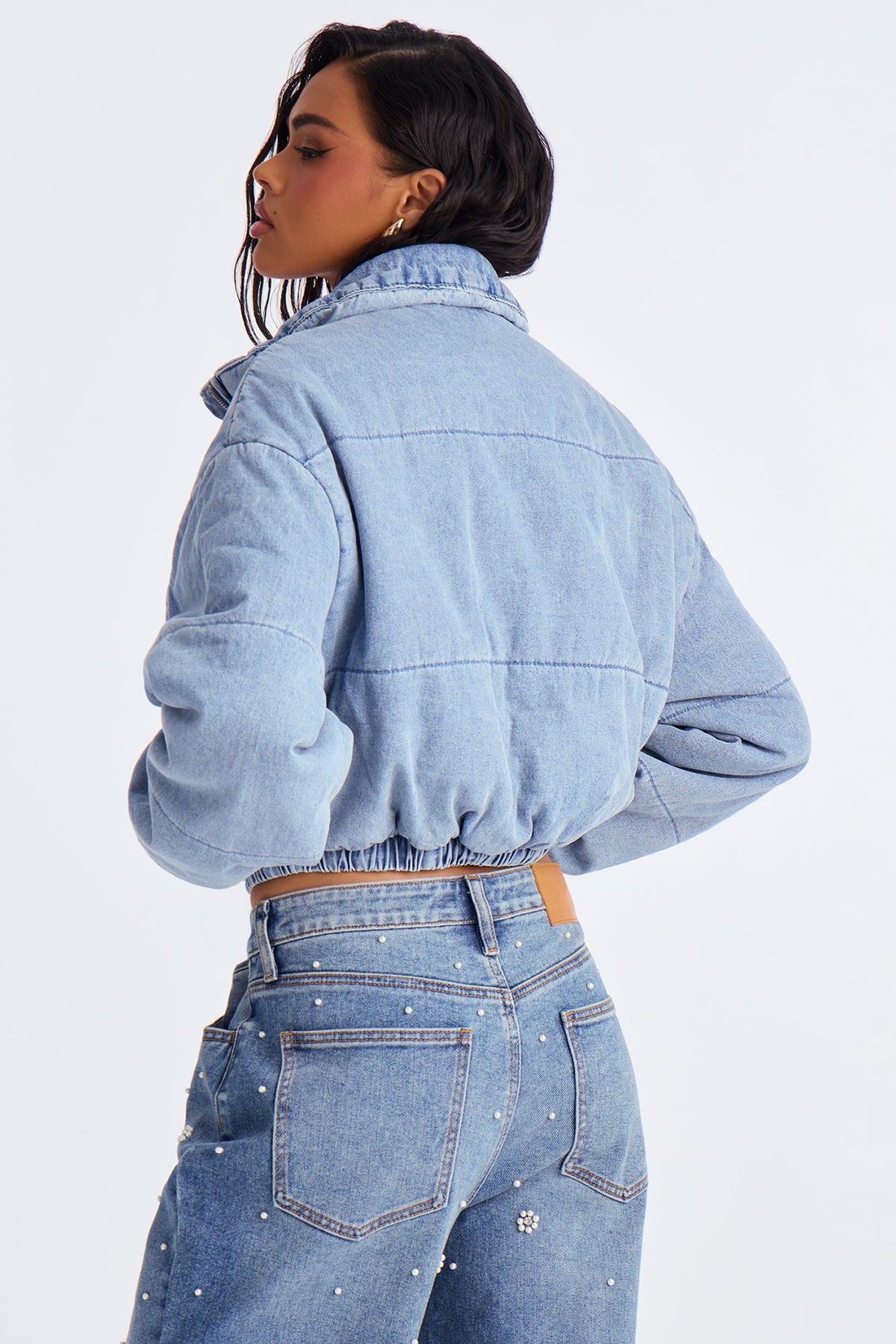 Darby Denim Bomber Jacket - Light Wash