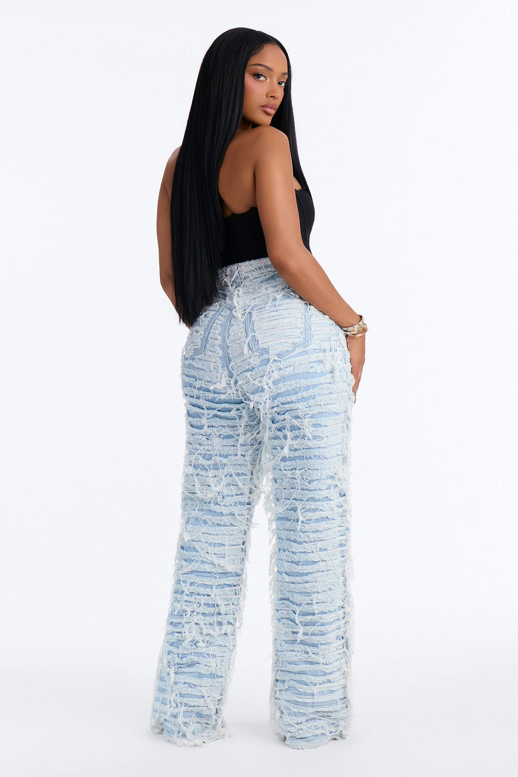 Courtside Deux Stretch Straight Leg Jeans - Light Blue Wash