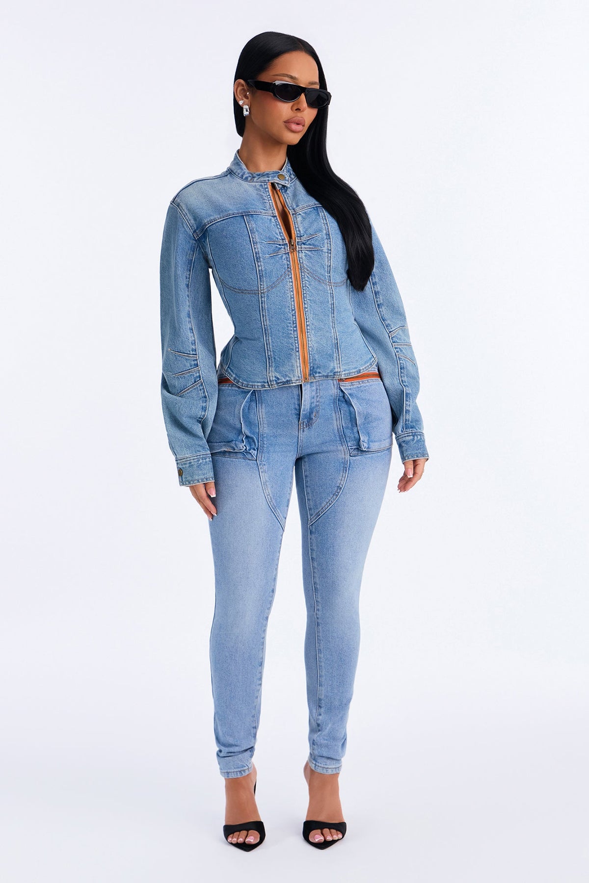 Fuel Up High Rise Skinny Moto Jeans - Light Wash