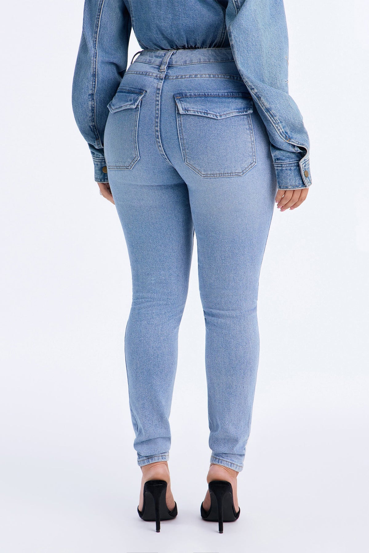 Fuel Up High Rise Skinny Moto Jeans - Light Wash