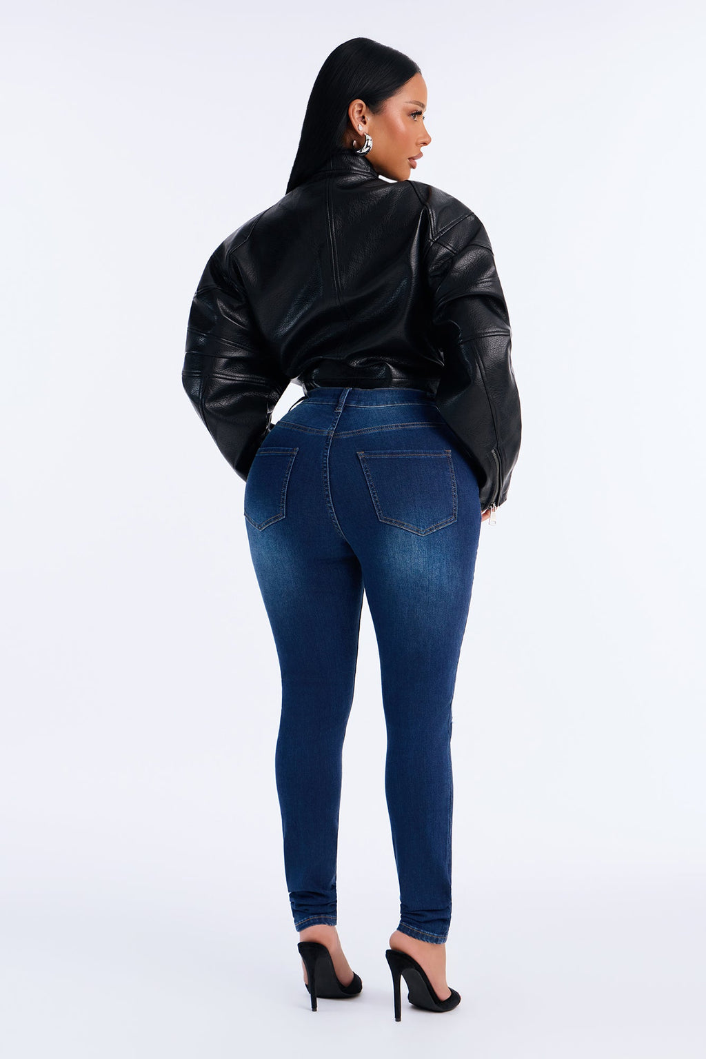 Trisha Ripped High Rise Skinny Jeans - Dark Wash