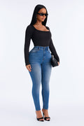 Keep It Tight Shaping Stretch Skinny Jeans - Medium Wash