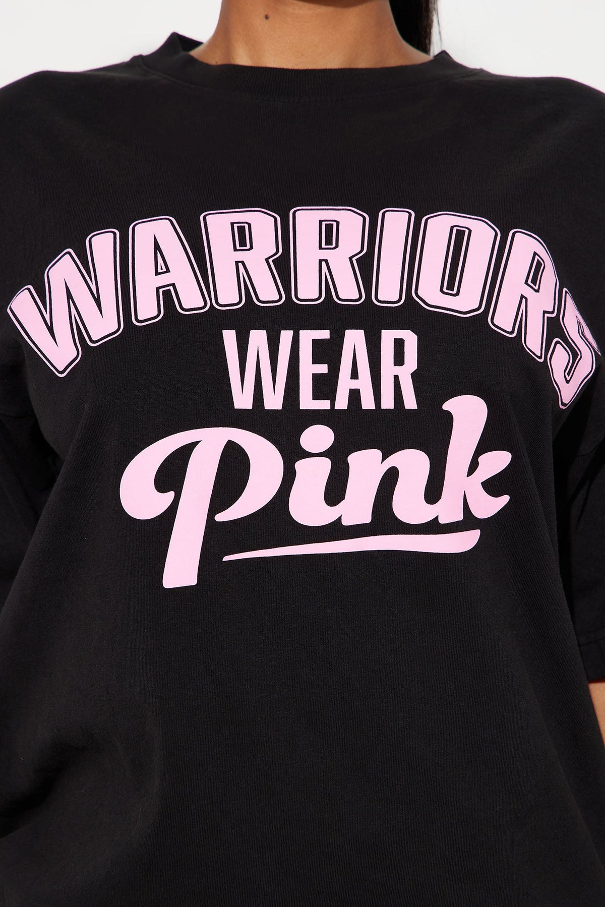 Warriors Wear Pink Breast Cancer Awareness Tee - Black