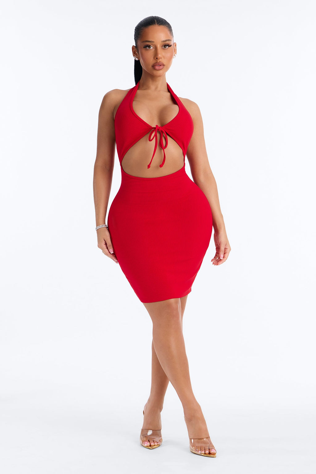Alessia Snatched Mini Dress - Red