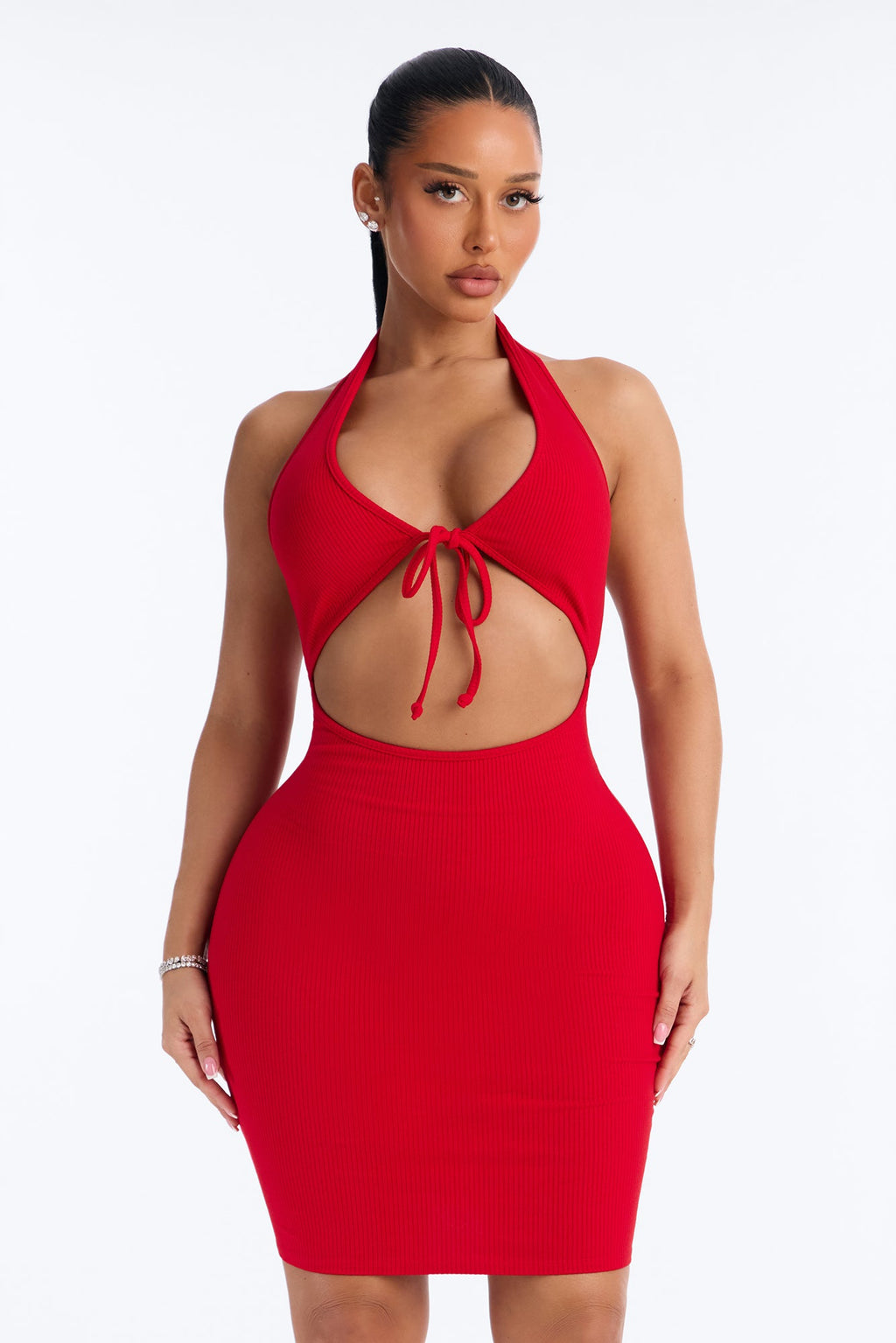 Alessia Snatched Mini Dress - Red