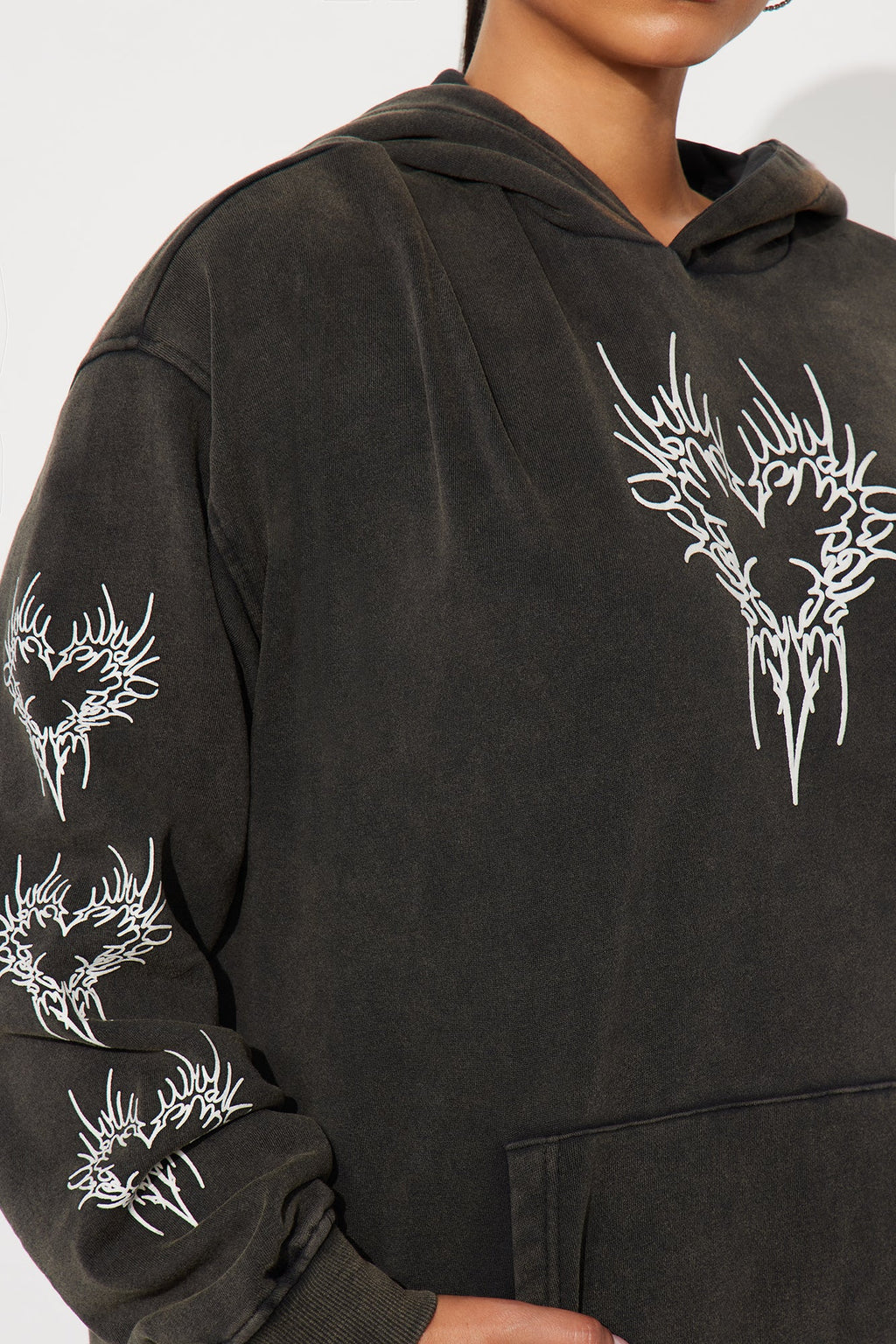 Heart Of Steel Fleece Hoodie - Black Wash