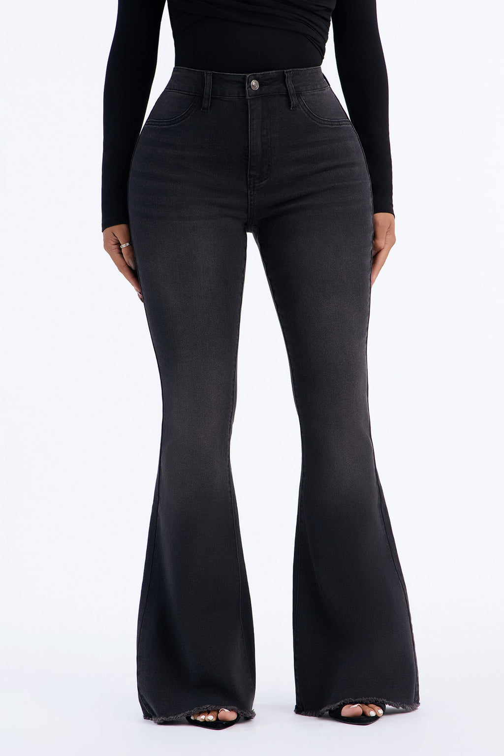 Lucy High Rise Stretch Flare Jeans - Black Wash