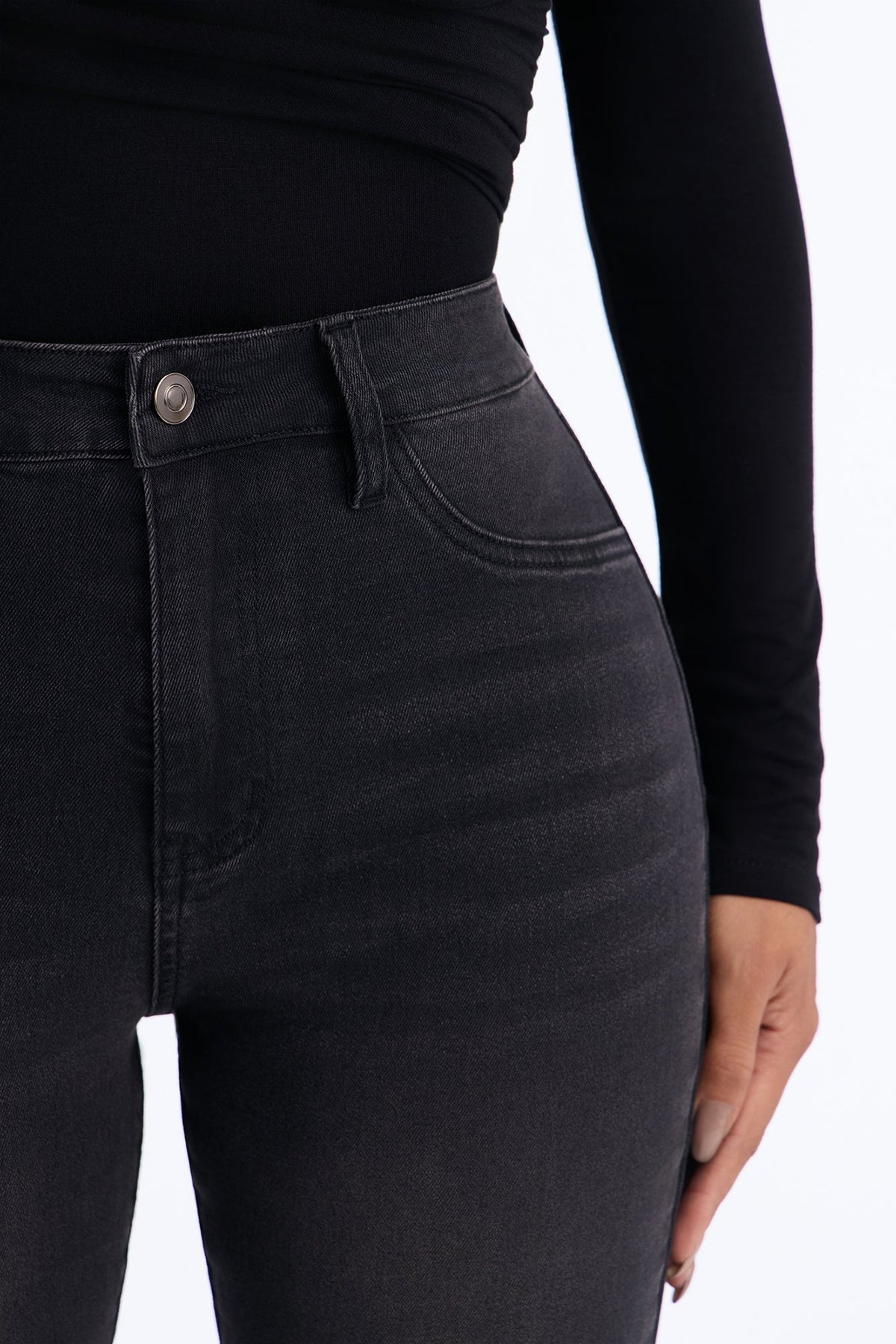 Lucy High Rise Stretch Flare Jeans - Black Wash