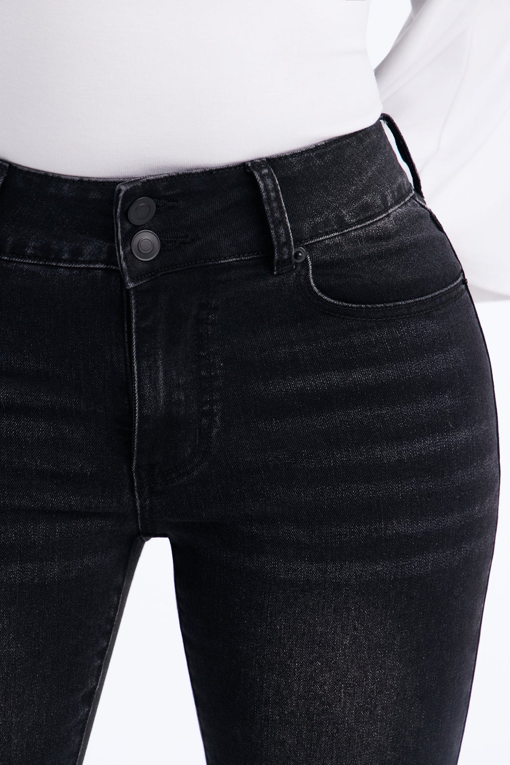 All Night Long Mid Rise Stretch Skinny Jeans - Black Wash