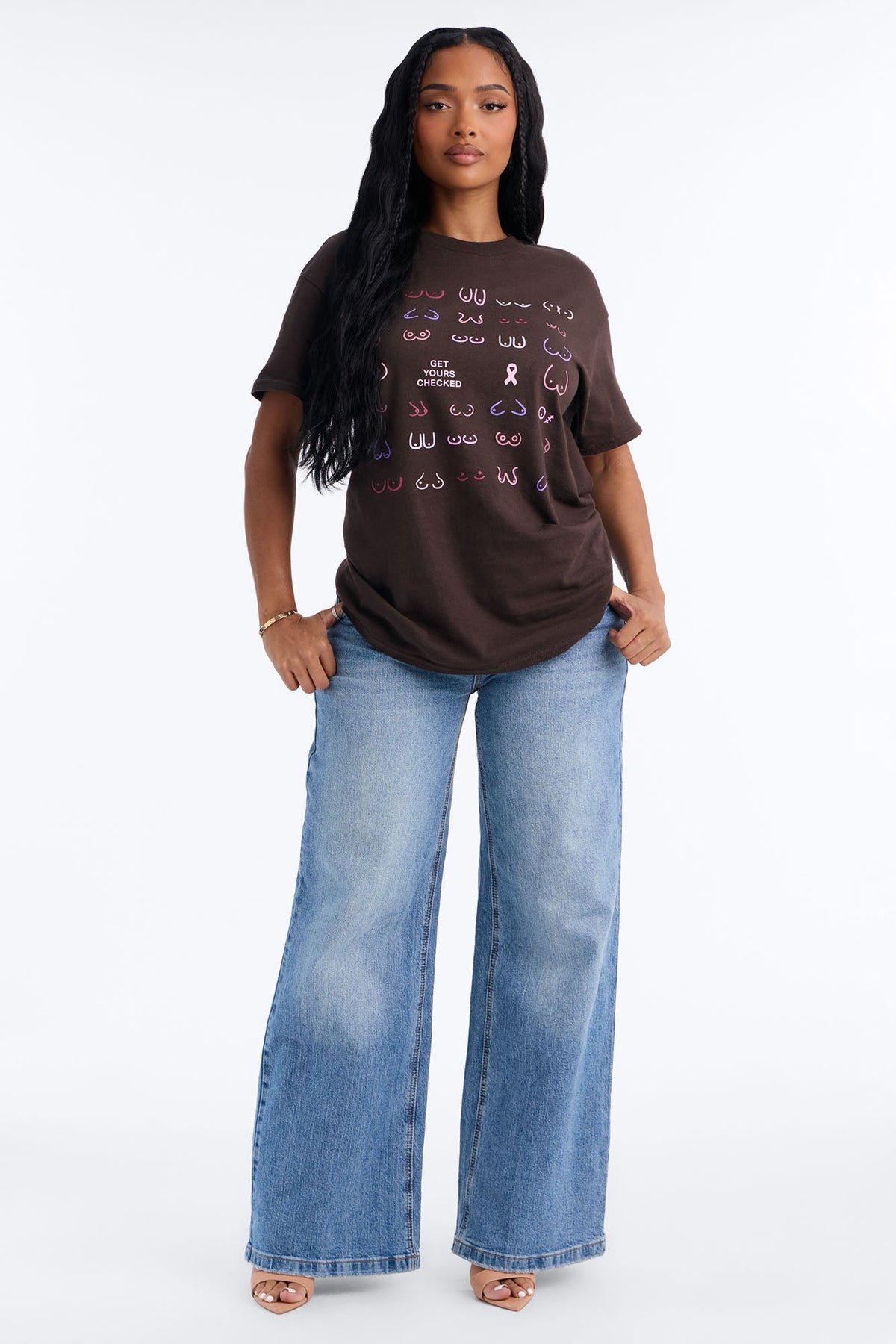 Breast Cancer Get Yours Checked Tee - Chocolate