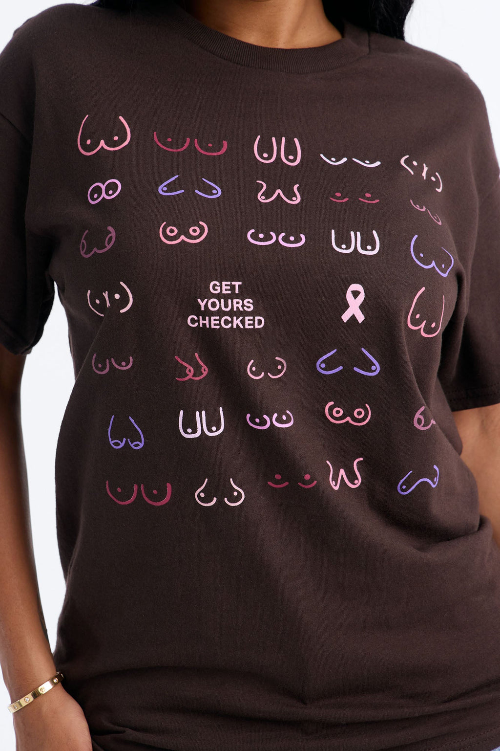 Breast Cancer Get Yours Checked Tee - Chocolate
