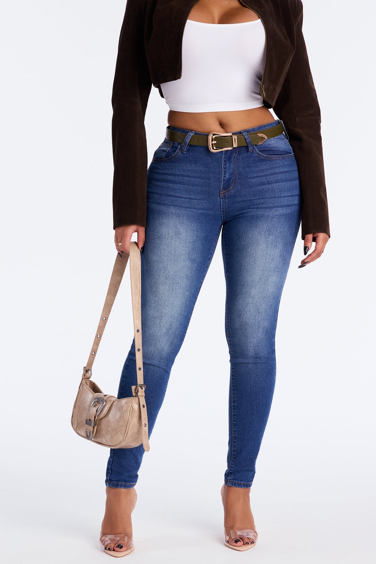 She's Fire Stretch Skinny Jeans - Medium Wash