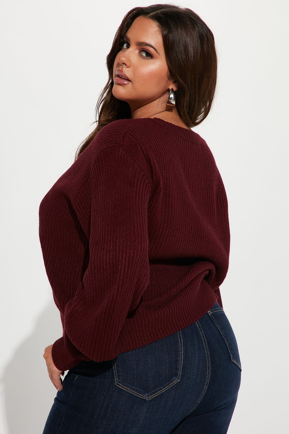Stop And Stare Sweater - Burgundy