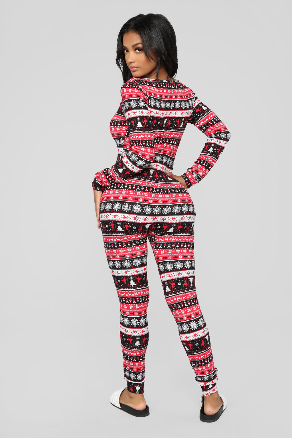 Baby It's Cold Outside PJ Onesie - Red/combo