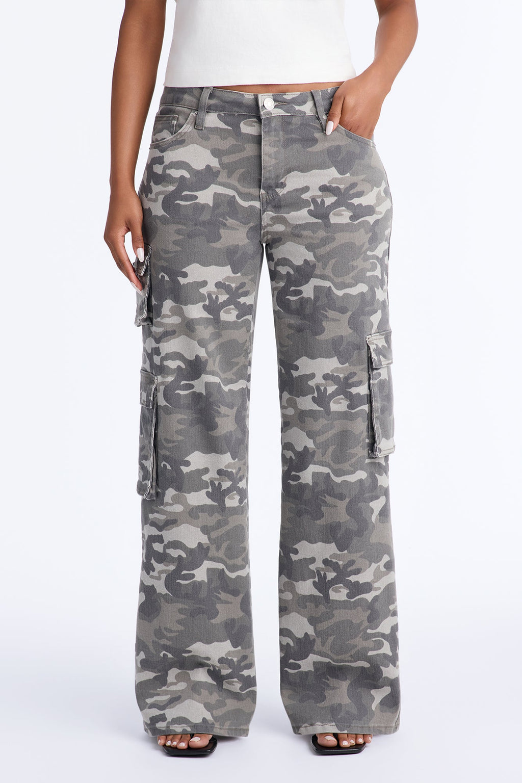 Undercover Camo Stretch Cargo Jeans - Charcoal/combo