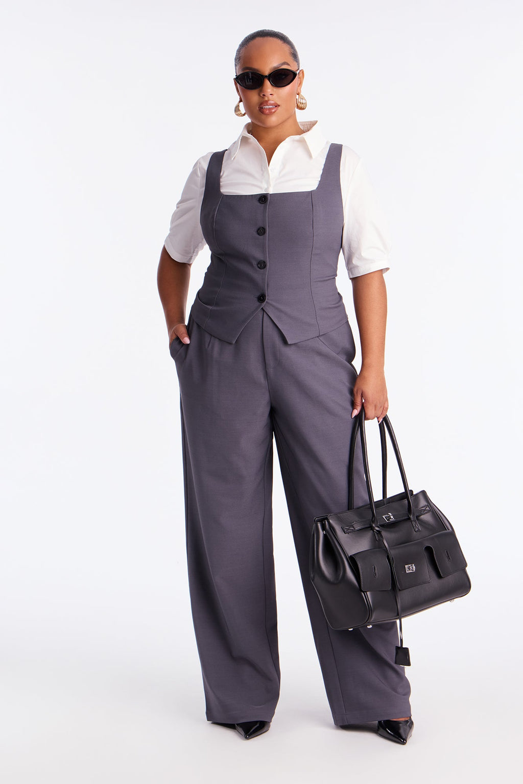 Nessa 3 Piece Pant Set - Charcoal