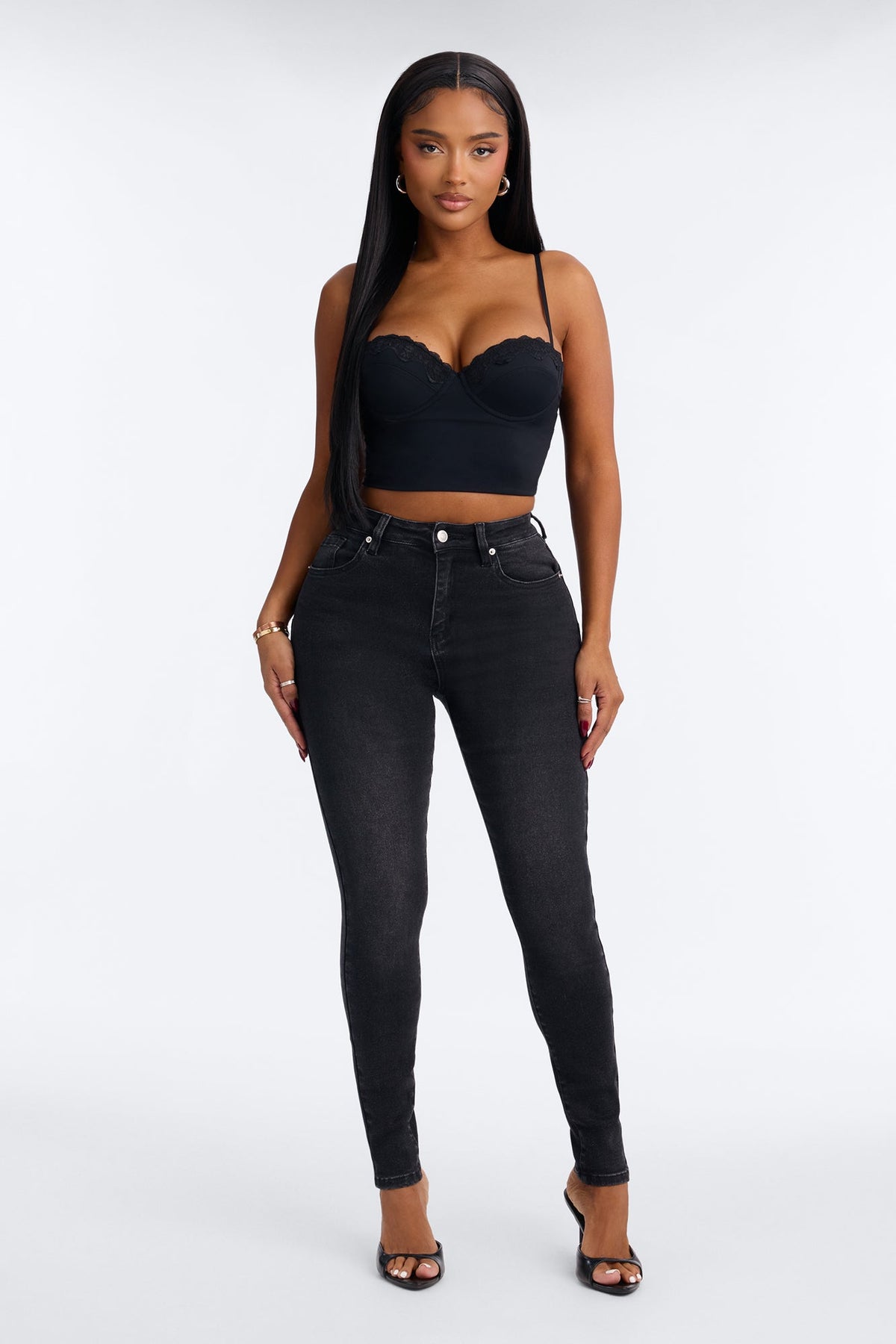 Always Right Sculpting Stretch Skinny Jeans - Black Wash