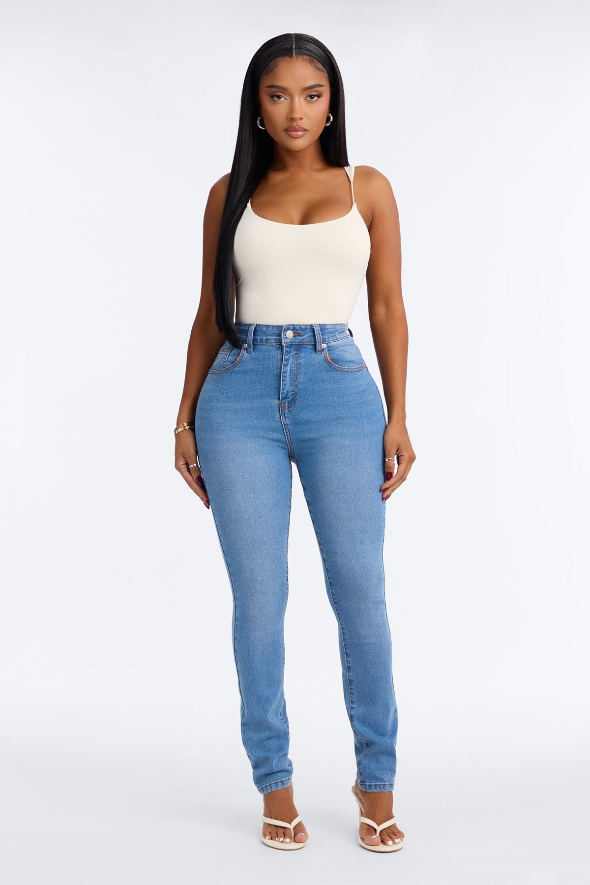 Holly High Rise Super Stretch Skinny Jeans - Light Wash