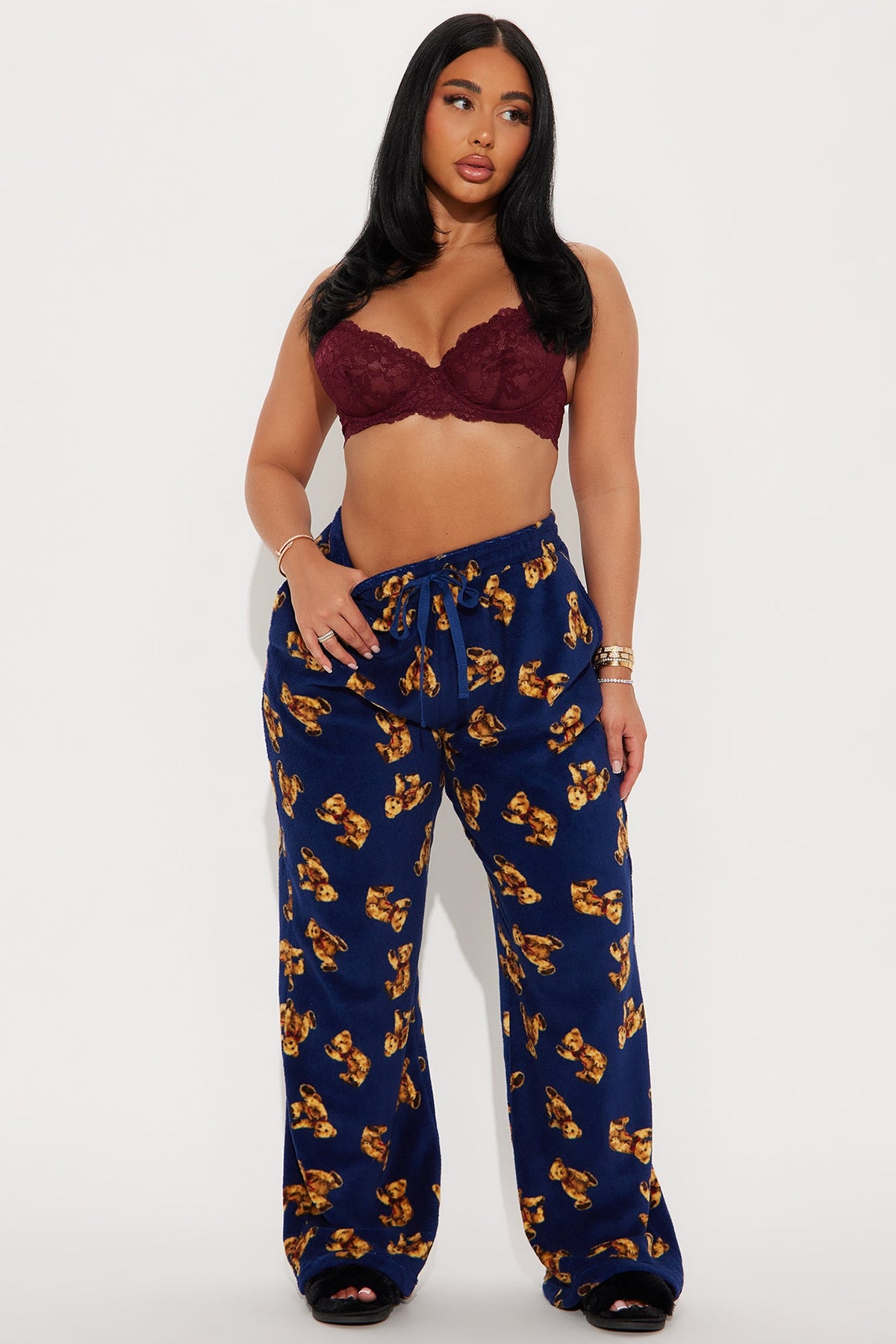 Teddy Cuddles Plush PJ Pant - Navy