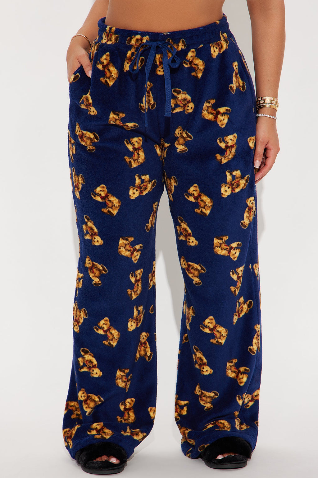 Teddy Cuddles Plush PJ Pant - Navy