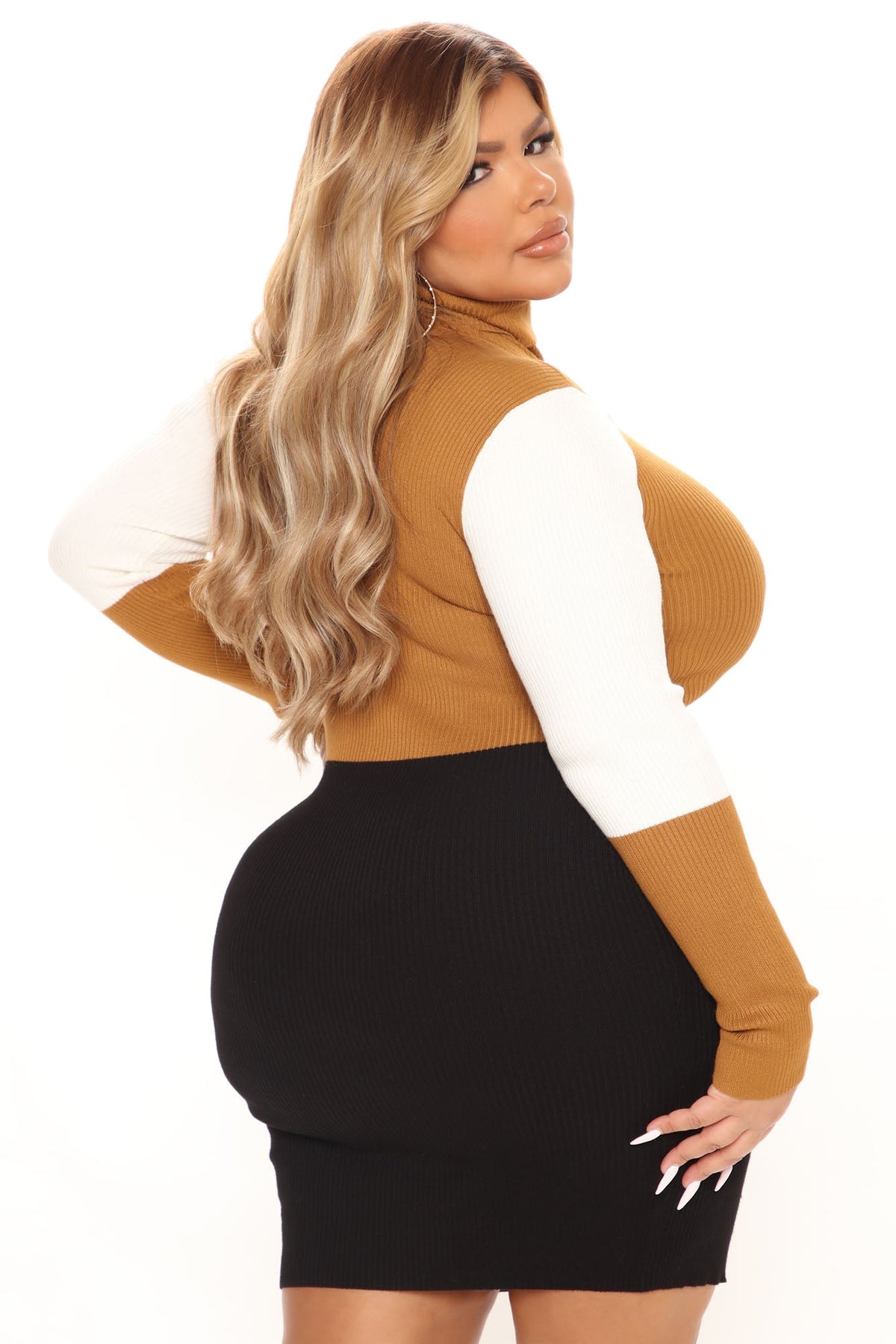 Starting Over Sweater Mini Dress - Black/combo