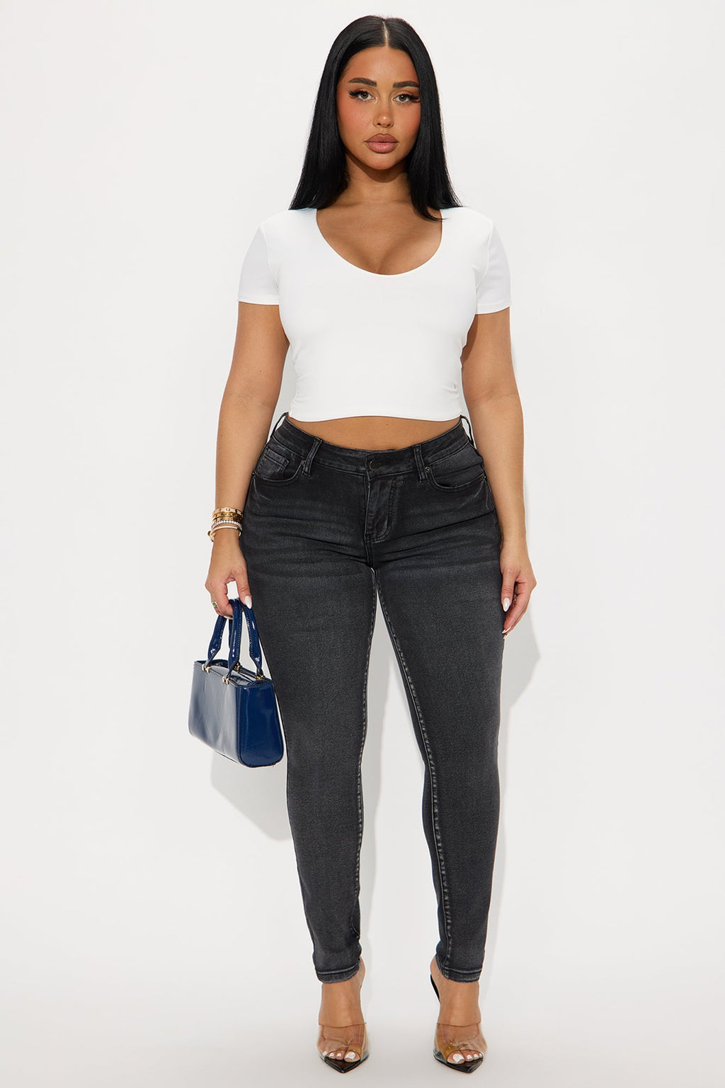 Tall She's An Icon Curvy Stretch Skinny Jeans - Black Wash