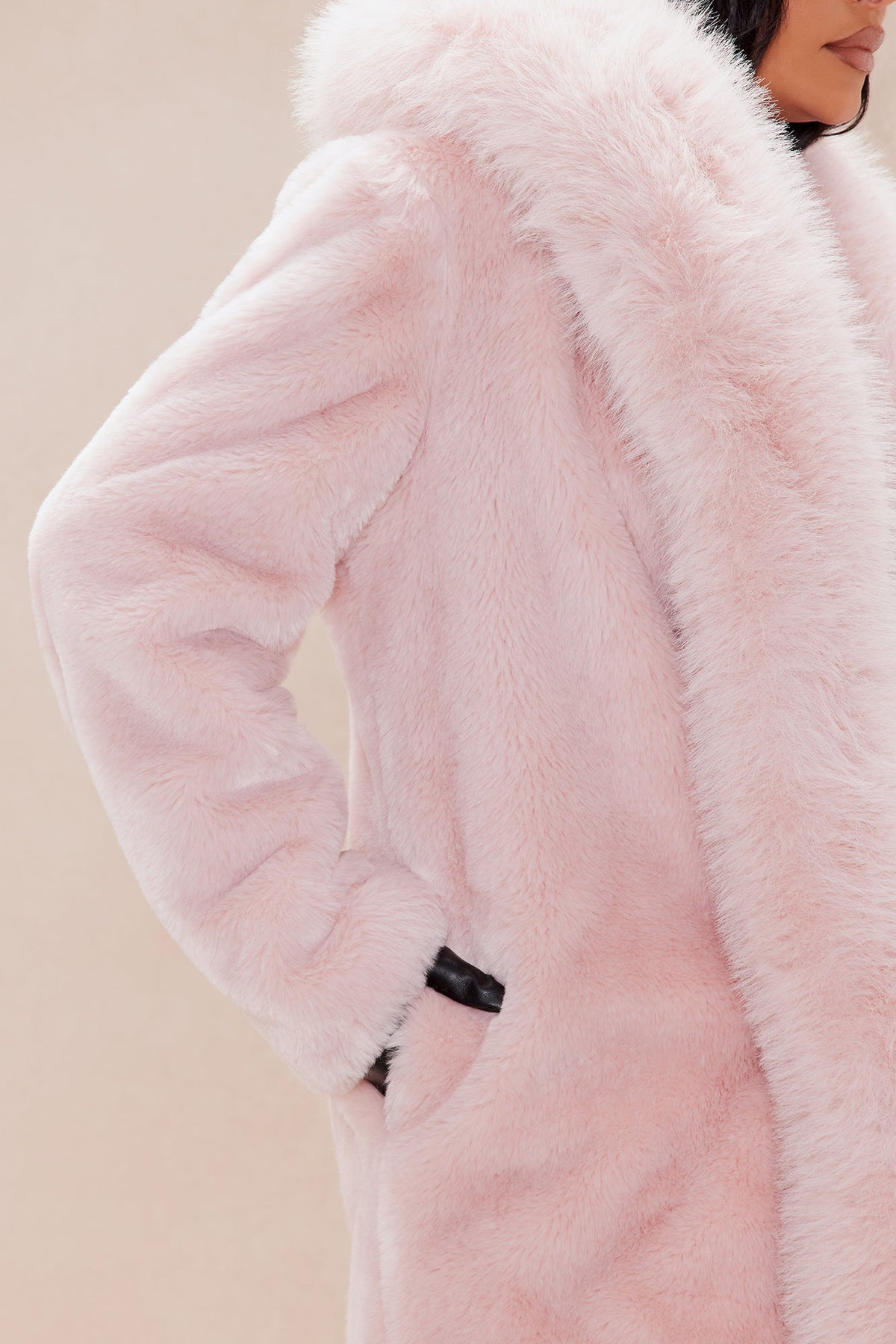 Dakota Maxi Fur Coat - Pink