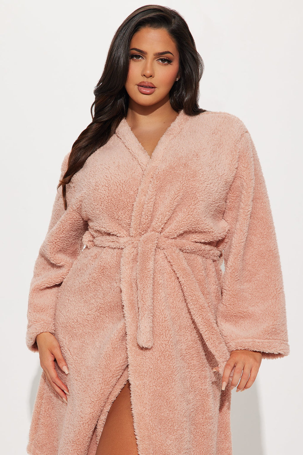 Staycation Slumbers Sherpa PJ Robe - Brown