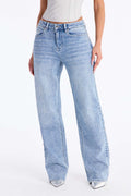 Shining Star Embellished Straight Leg Jeans - Medium Wash