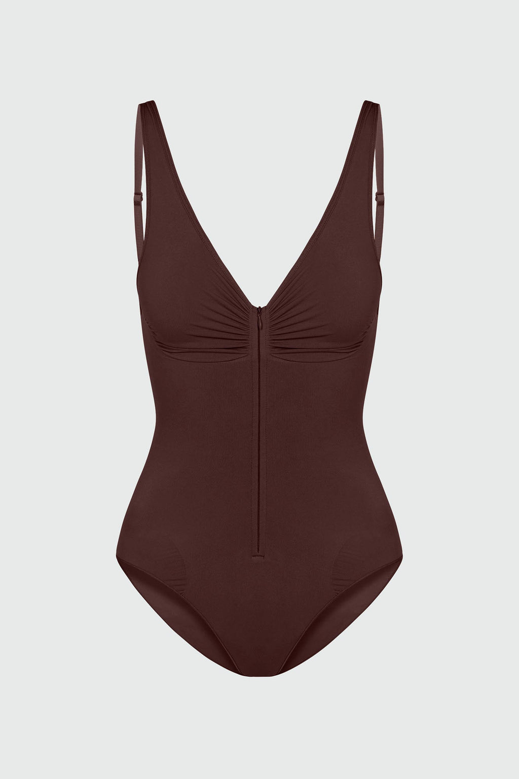 Nova Sculpt Seamless Strong Compression Zip Front Brief Bodysuit - Coco
