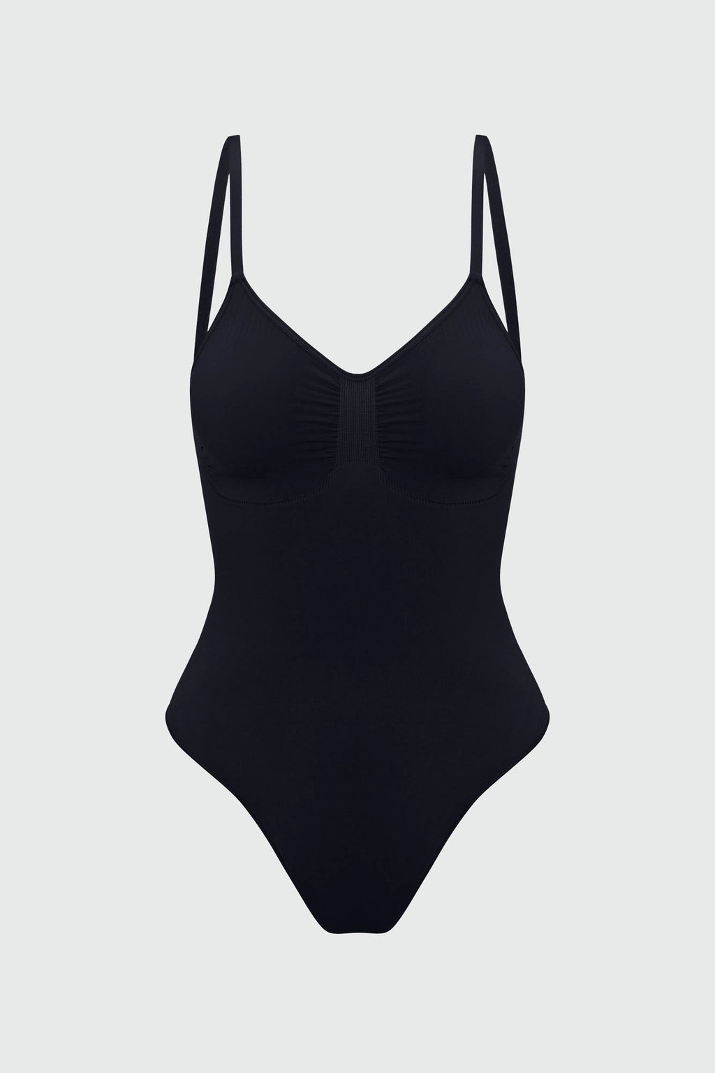 Nova Sculpt Seamless Strong Compression Low Back Thong Bodysuit - Black