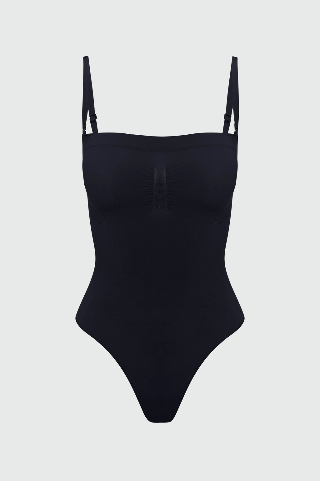 Nova Sculpt Seamless Strong Compression Strapless Thong Bodysuit - Black