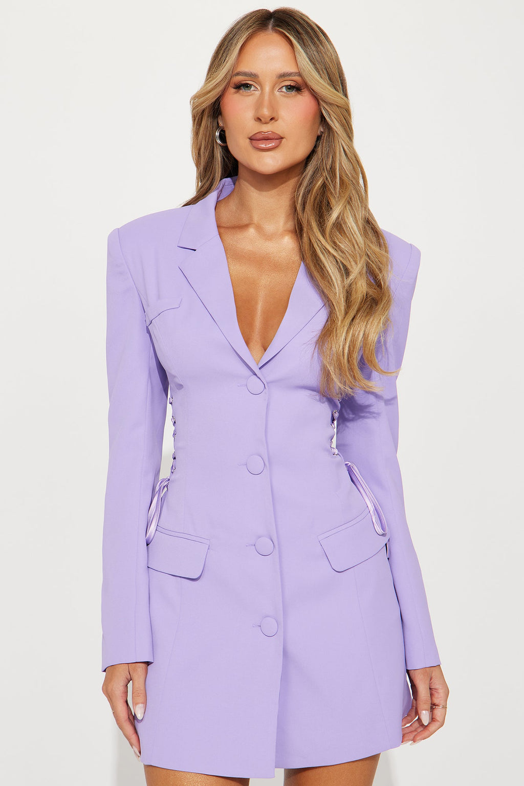 Jade Blazer Mini Dress - Purple