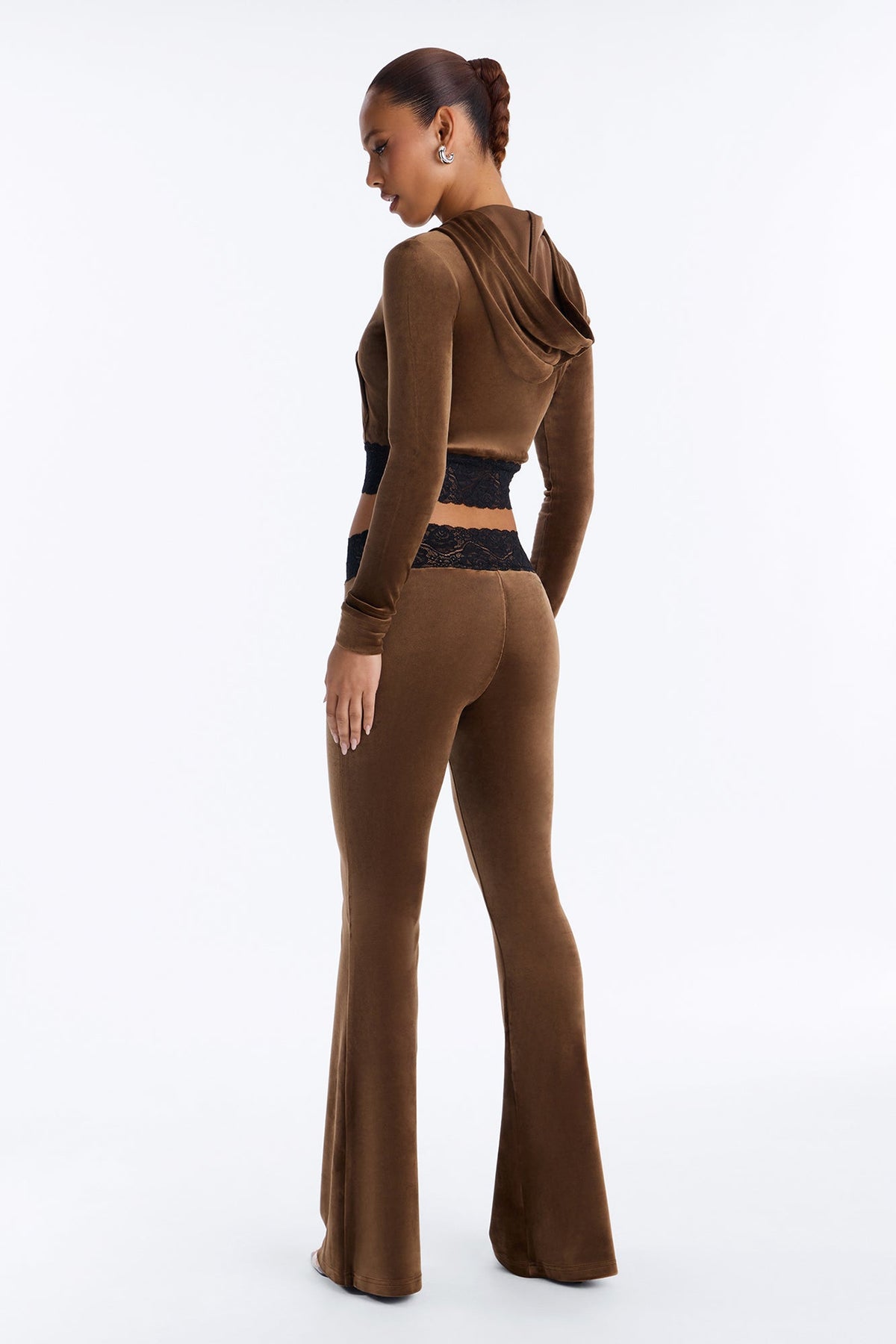 Sugar Rush Velour Pant Set - Chocolate