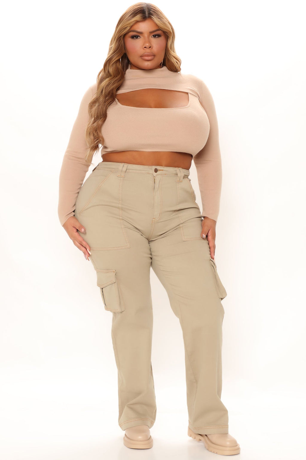 Won't Be Knocked Down Cargo Boyfriend Jeans - Khaki