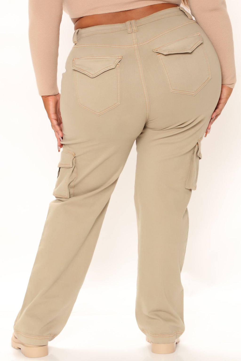 Won't Be Knocked Down Cargo Boyfriend Jeans - Khaki