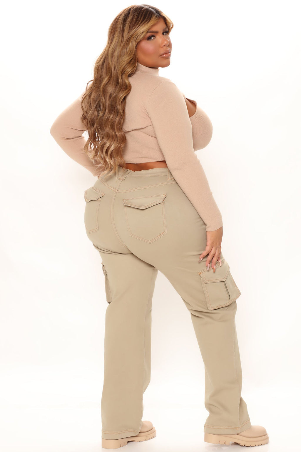 Won't Be Knocked Down Cargo Boyfriend Jeans - Khaki