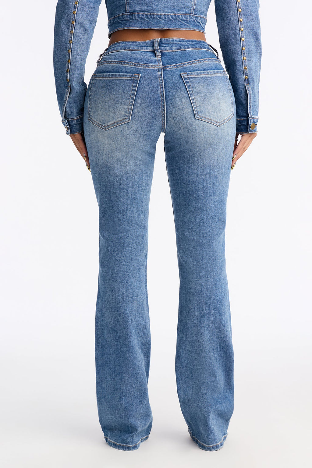 At Dusk Low Rise Studded Bootcut Jeans - Dark Wash